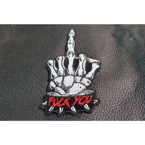 Purchase Skeleton Fuck You Middle Finger Patch X Inch One Size