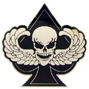 Eagle Emblems 1.125 Inch Skull Death Spade Pin