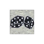 Dice Fuzzy 4 Inches Black Plush Patch