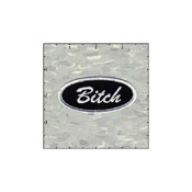 Name Tag Bitch White On Black Patch