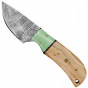 True Damascus Olive Wood Handle & Turquoise Resin Inlay