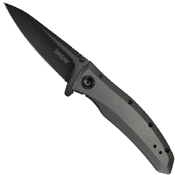 Grid Black-Oxide Coated Drop-Point Folding Blade Knife