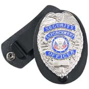 Swivel Snap Leather Clip-On Badge Holder