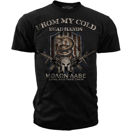 Black Ink Design From My Cold Dead Hands Pro Gun T-Shirt