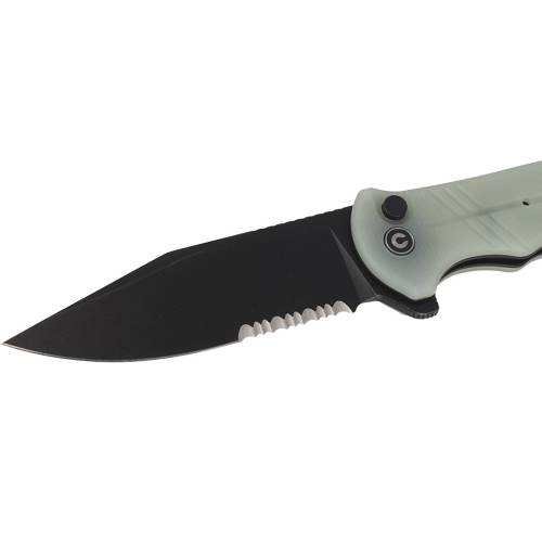 Explorer Cogent Folding Knife - Natural G10 Handle - Half Serrated 