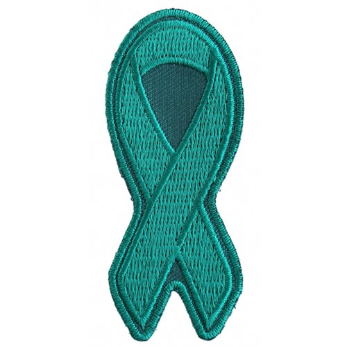 Teal PTSD Awareness Ribbon Patch - 3x1.25 Inch