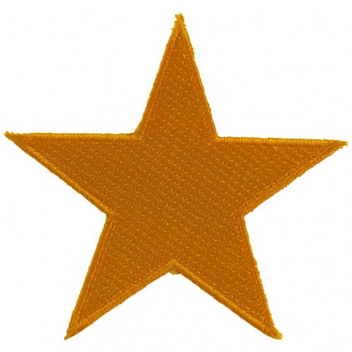 Gold Star Embroidered Patch - 2.5x2.5 Inch