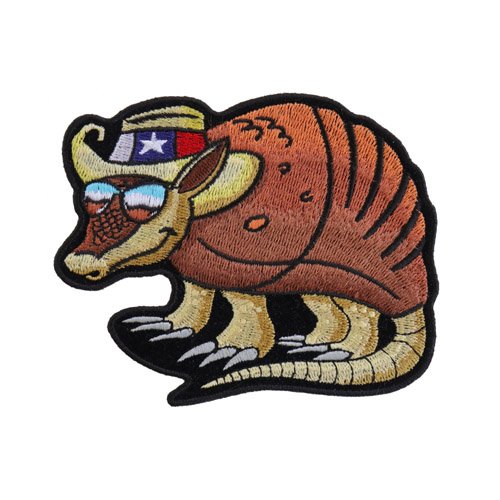 Texas Armadillo Patch For Texan Natives - 4.5x3.5 Inch