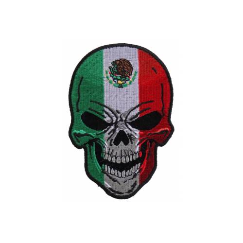 Mexican Flag Skull Small Patch