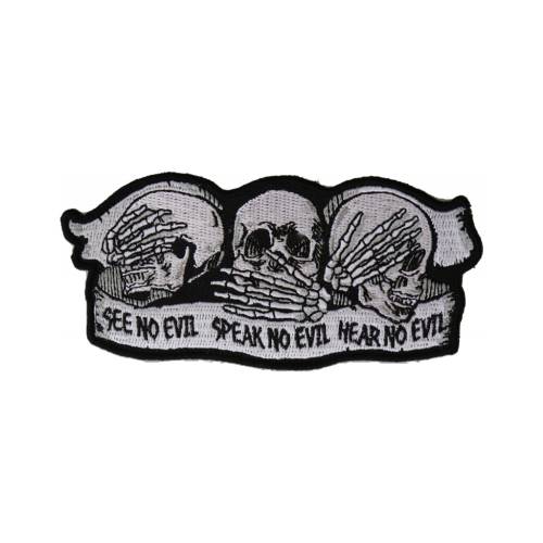 See No Evil Speak No Evil Hear No Evil Skull Patch 