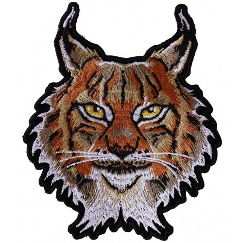 Lynx Cat Small Embroidered Patch - 3.6x4.5 Inch