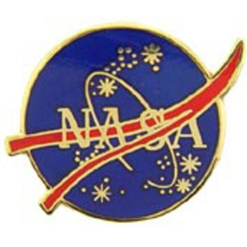 Eagle Emblems 1 Inch Space NASA Logo Shield Pin