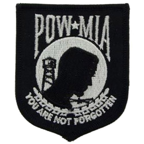 Eagle Emblems 3 Inch POWMIA Patch - Black