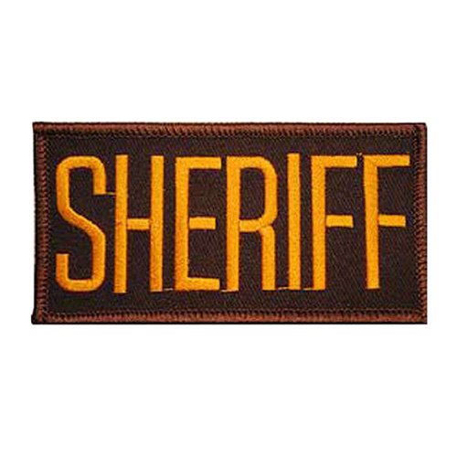 Eagle Emblem Sheriff Tab Gold-Brown Patch - 2x4 Inch
