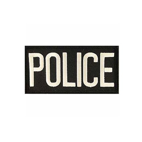 Police Tab White/Black 2 Inch by 4 Inch Patch