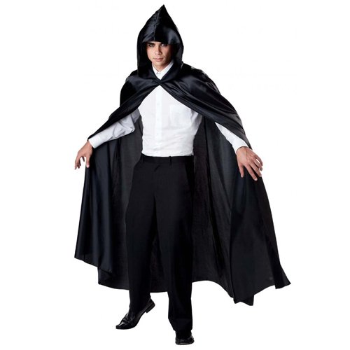 Black 75 Inch Hooded Cape