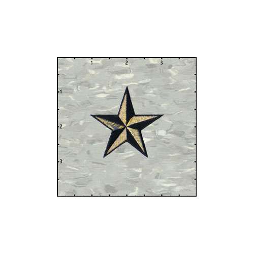 Star 3-D 2 Inches Gold And Black Patch