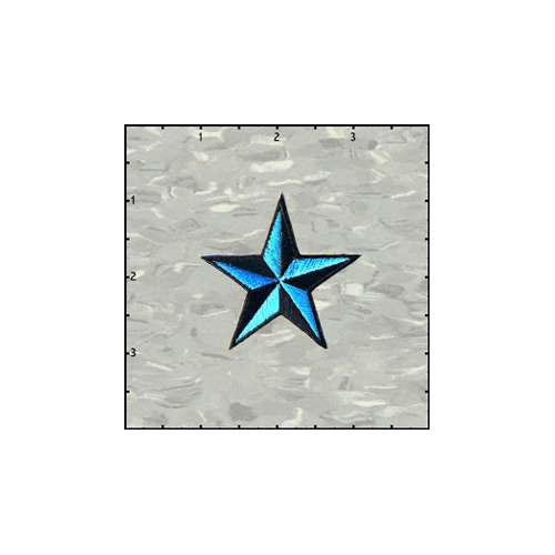 Star 3-D 2 Inches Teal And Black Patch