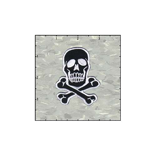 Skull Classic 2.75 Inches White On Black Patch