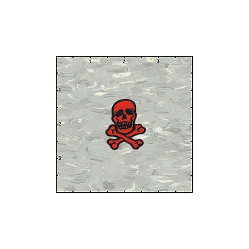 Skull Classic 1.5 Inches Black On Red Patch