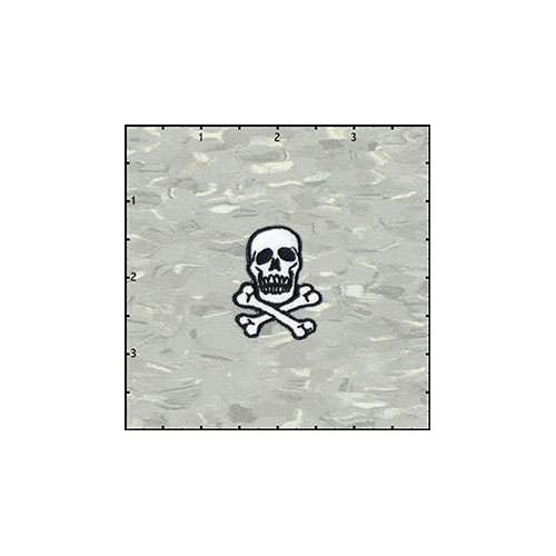 Skull Classic 1.5 Inches Black On White Patch