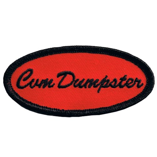 Fuzzy Dude Cum Dumpster Name Tag Embroidered Patch