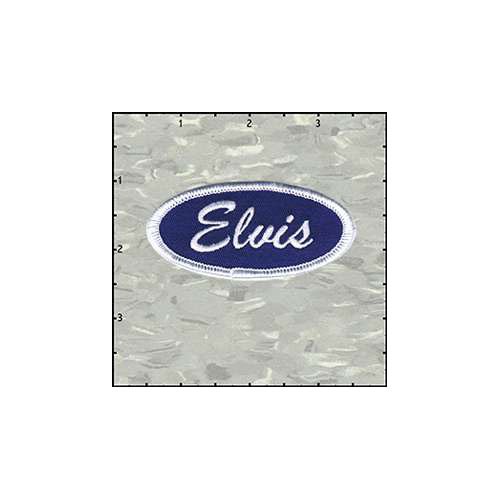 Name Tag Elvis White On Blue Patch