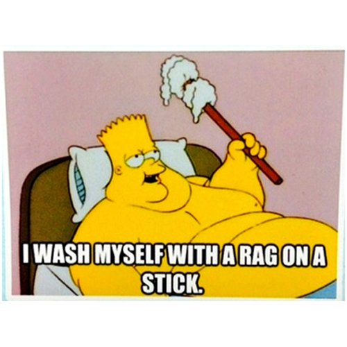 I Wash Myself With A Rag On A Stick Sticker