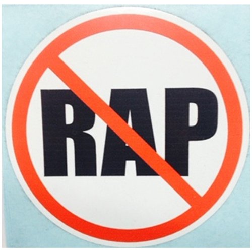No Rap Sign Sticker