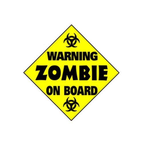 Sticker Warning Zombie On Board