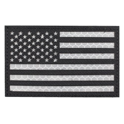 Reflective Black USA Flag Patch