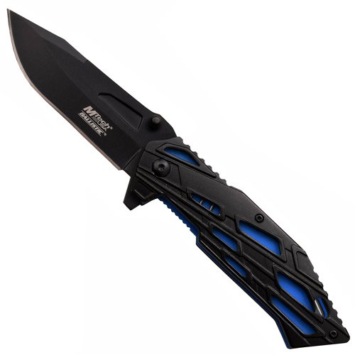 MTech USA A956 Black Finish Plain Edge Blade Folding Knife