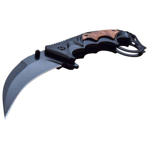 Tac Force Folding Knife  w/Wood Inlay