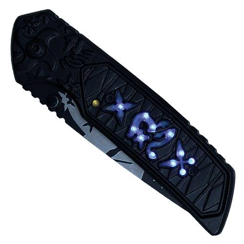 Neptune Ninja 8-Inch Etched Tanto Blade Folding Knife