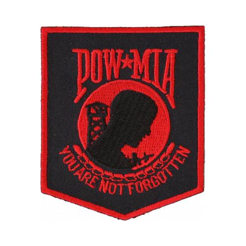 POW MIA Patch Black Red 