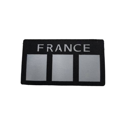 France Flag Laser Cut Patch Black/Reflective-L