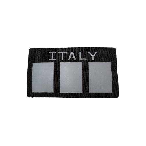 Italy Flag Laser Cut Patch Black/Reflective-L