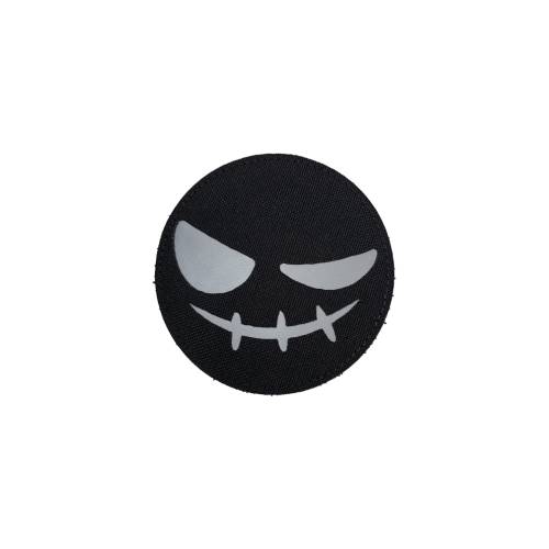 Smiling Dead Happy Face Emoji Reflective/Black Patch