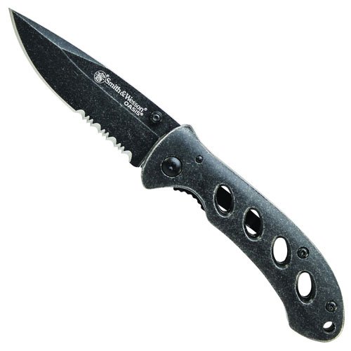 Smith & Wesson Oasis Folding Knife - Stainless Steel Handle
