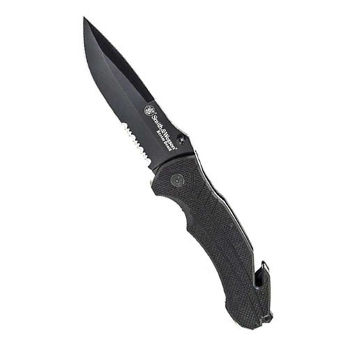 Smith and Wesson Border Guard 5 Black Drop Point Folding Knife