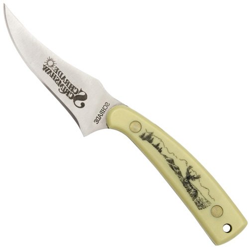 Schrade Old Timer Sharpfinger Fixed Blade Knife Yellow Handle