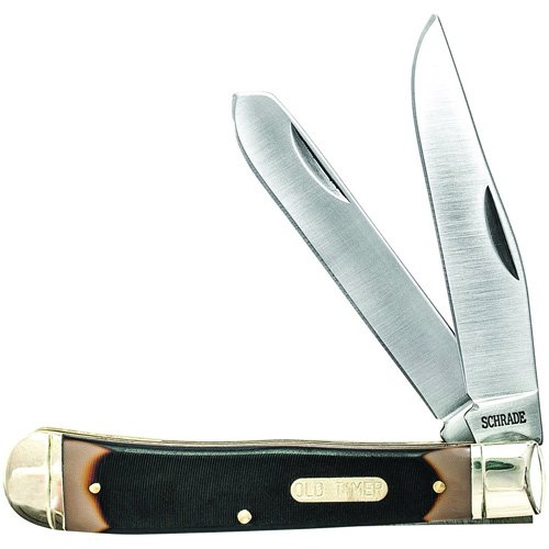 Schrade 296OT Old Timer Trapper Sawcut Handle Folding Knife