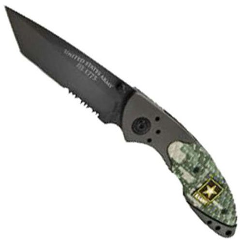 Schrade US Army Linerlock Black Titanium Coated Tanto Blade Folding Knife