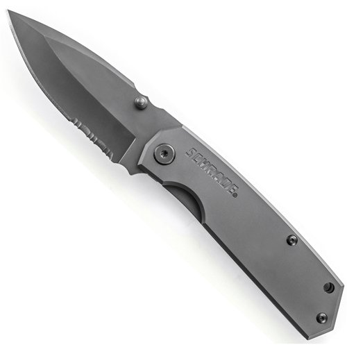 Schrade Frame Lock Titanium Coated 40 Serrated Drop Point Blade Knife