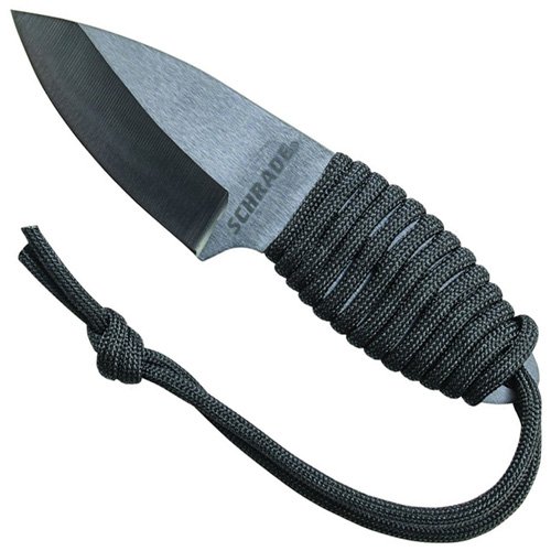 Schrade Small Ceramic Blade Neck Knife Paracord Wrapped Handle