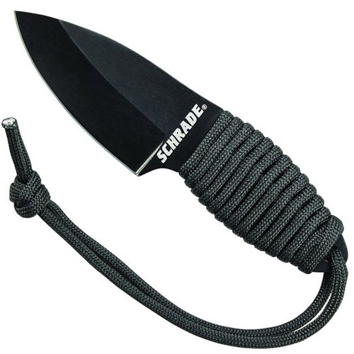 Schrade Small Neck Knife 8Cr13mov Steel Paracord Wrapped Handle