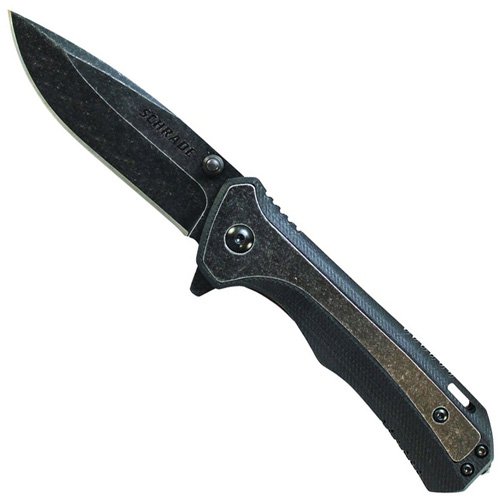 Schrade SCH501 Blackwash Finish 9Cr18Mov Steel Blade Folding Knife