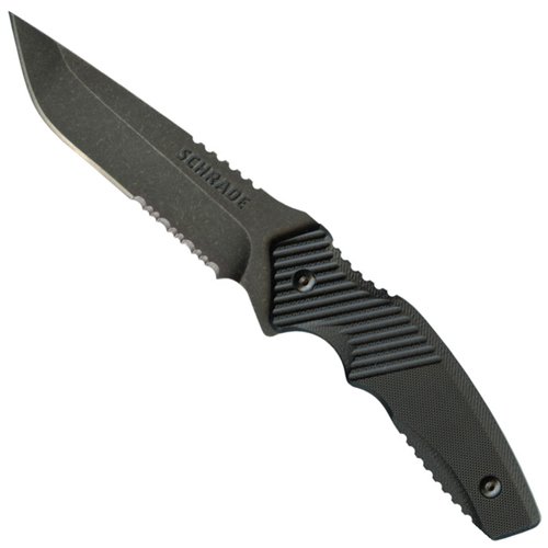 Schrade Partically Serrated Fixed Blade 9Cr18 Mov High Carbon Stainless Steel