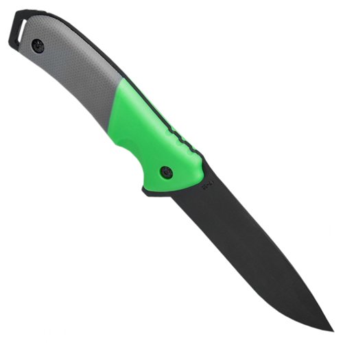 Schrade Outdoor SCP17-36 Black and Green Handle Fixed Blade Knife