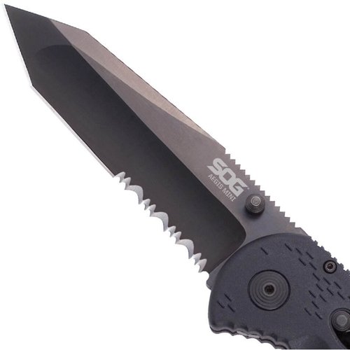 SOG Mini Aegis Folding Knife - Half Serrated Edge